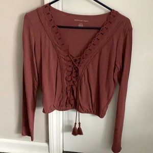 American Eagle long sleeve crop